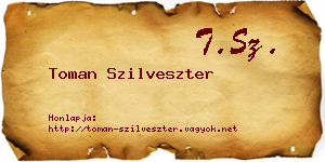 Toman Szilveszter névjegykártya