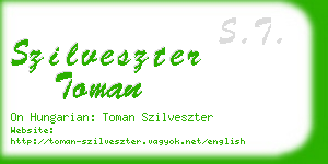 szilveszter toman business card